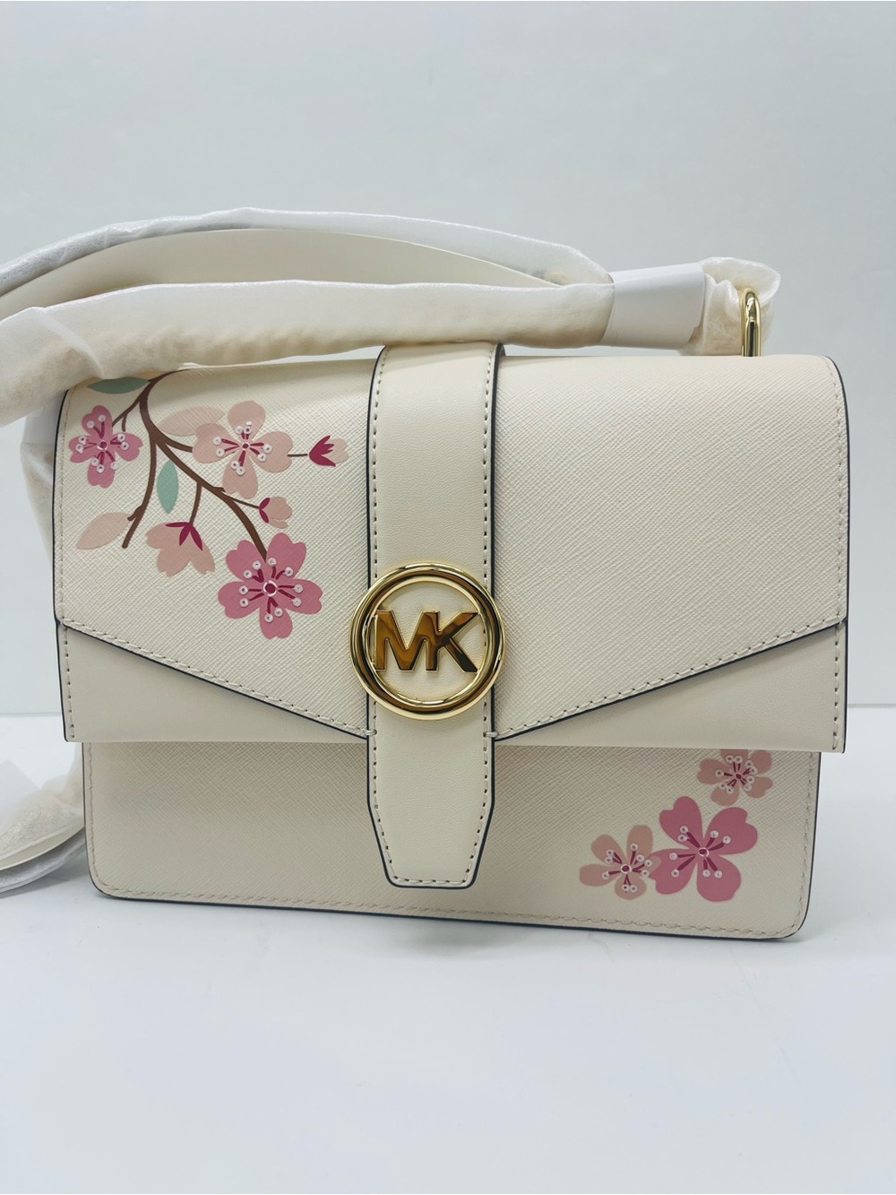 MICHAEL KORS Greenwich Small Embellished Crossbody Bag
Light Cream Multi 
NWT - Picture 13 of 16